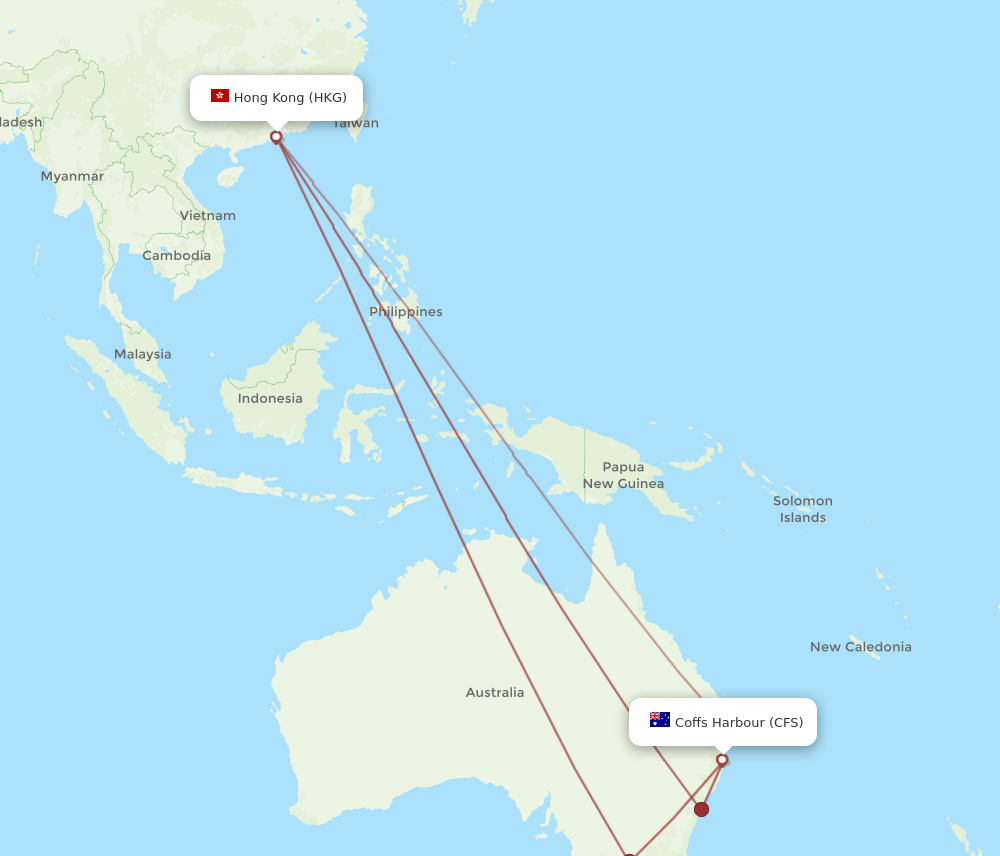 HKG-CFS flight routes