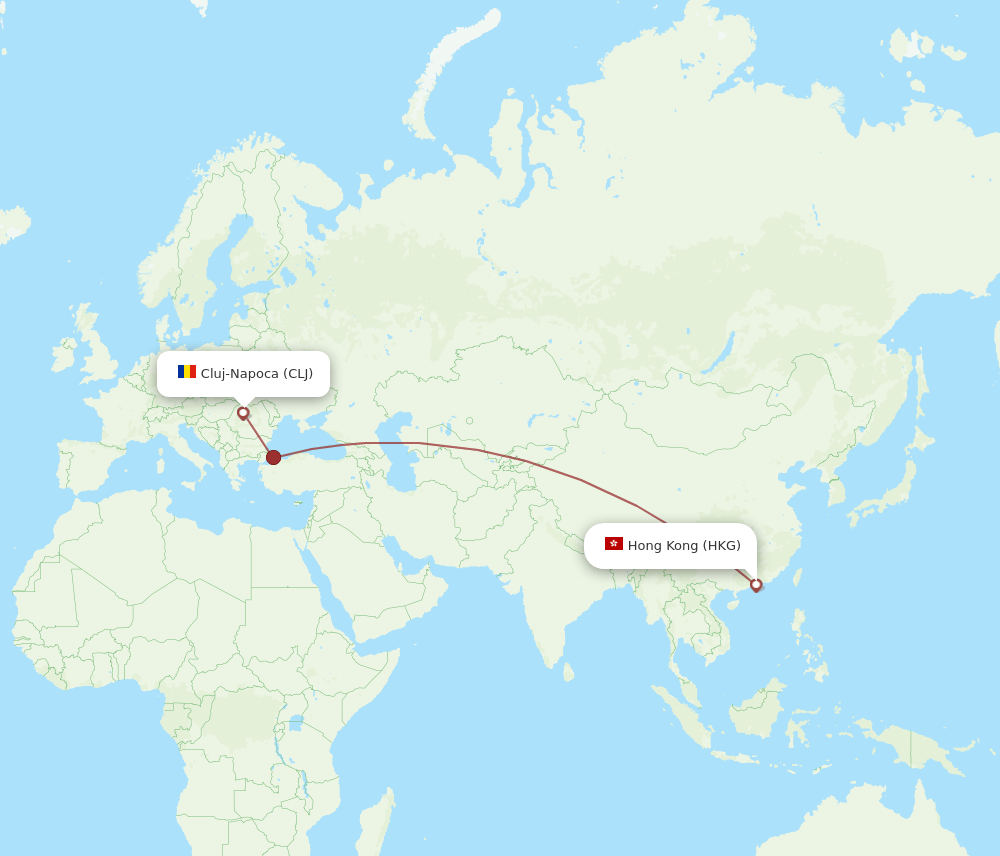 HKG-CLJ flight routes
