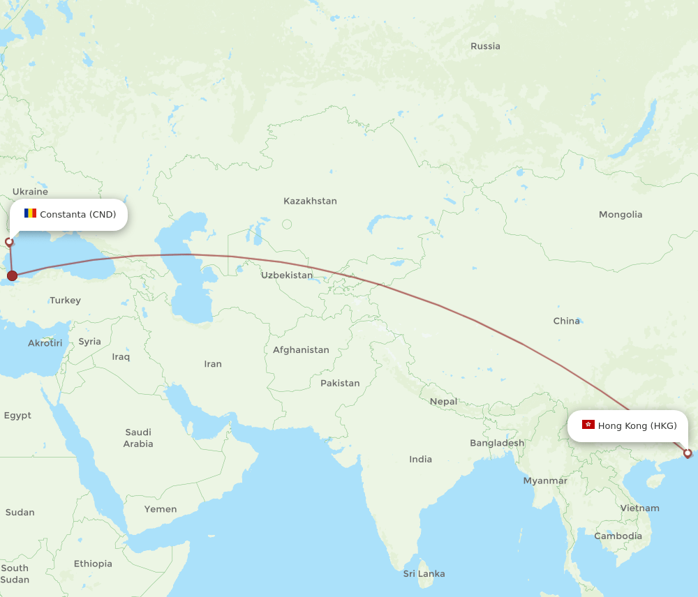 HKG-CND flight routes