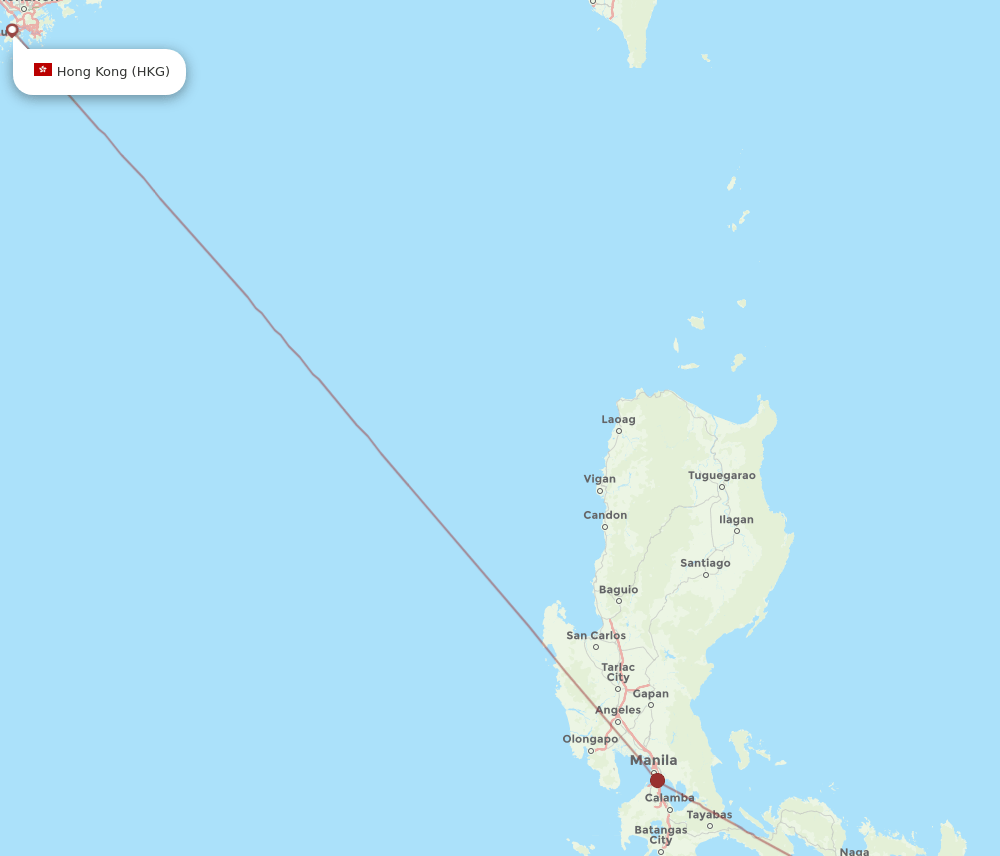 HKG-CRM flight routes