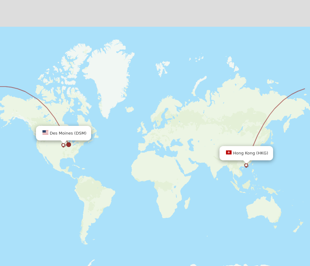 HKG-DSM flight routes