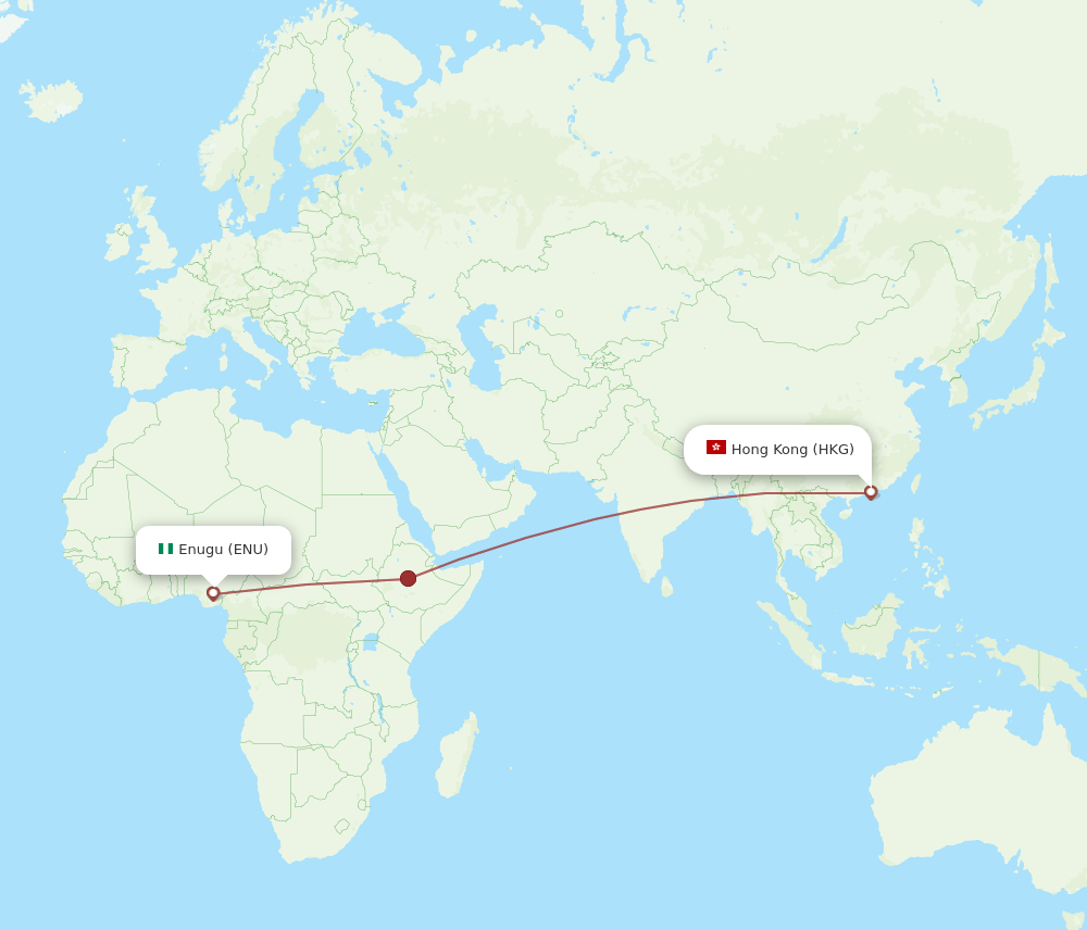 HKG-ENU flight routes