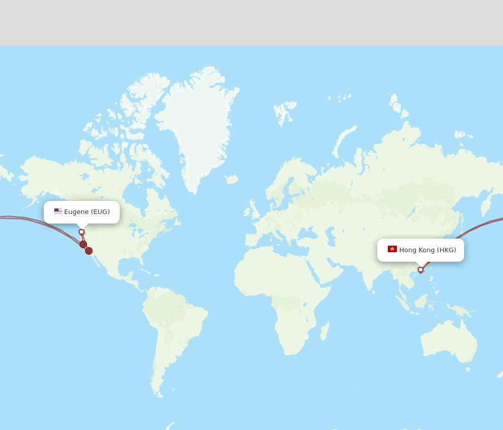HKG-EUG flight routes
