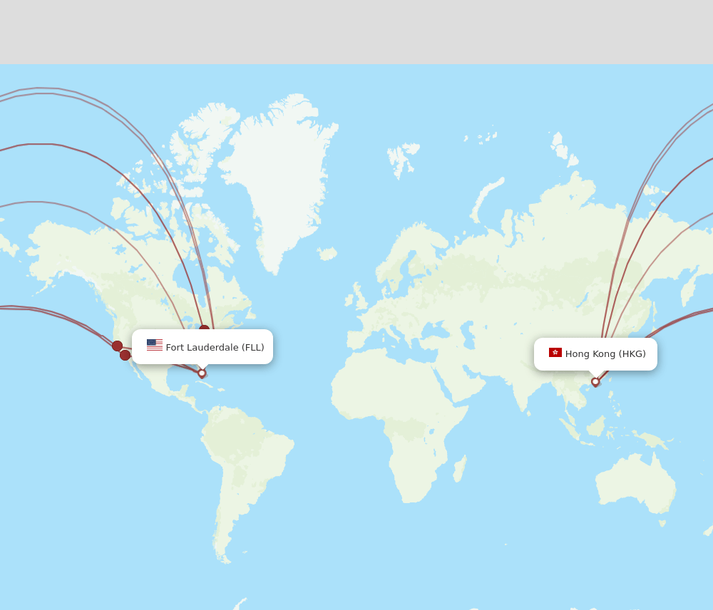 HKG-FLL flight routes