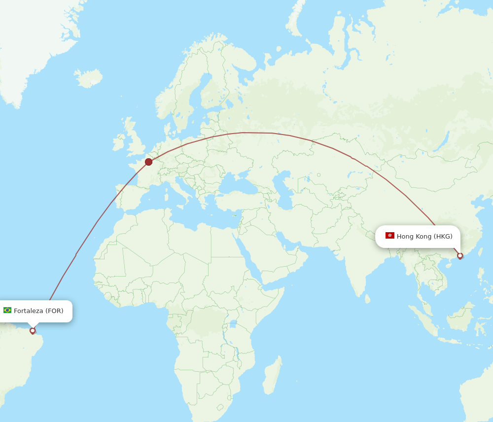 HKG to FOR flights and routes map