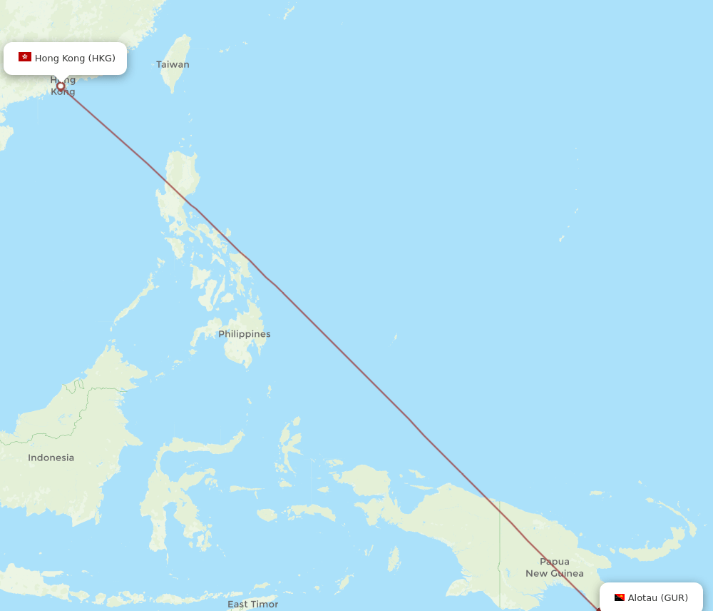 HKG-GUR flight routes