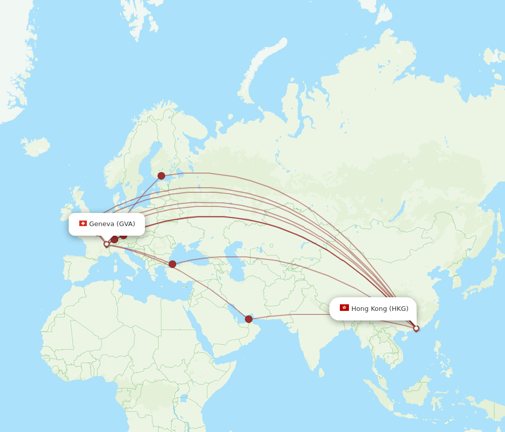 HKG-GVA flight routes