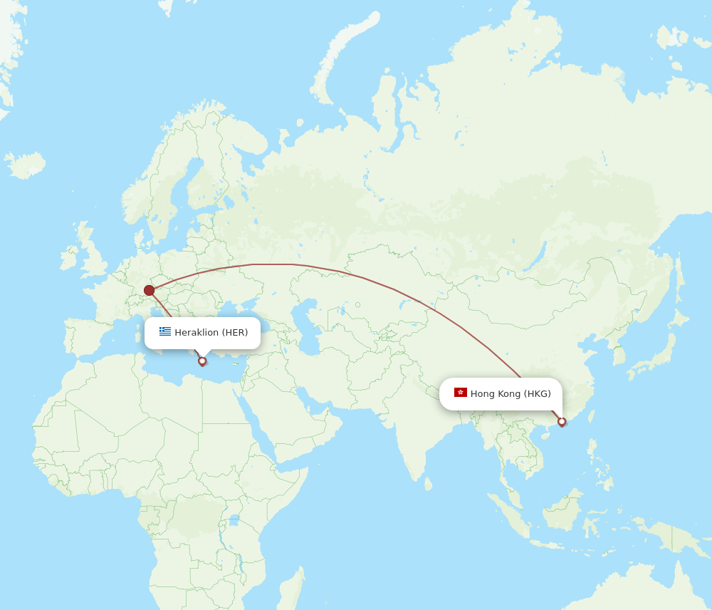 HKG-HER flight routes