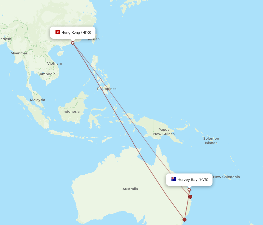 HKG-HVB flight routes