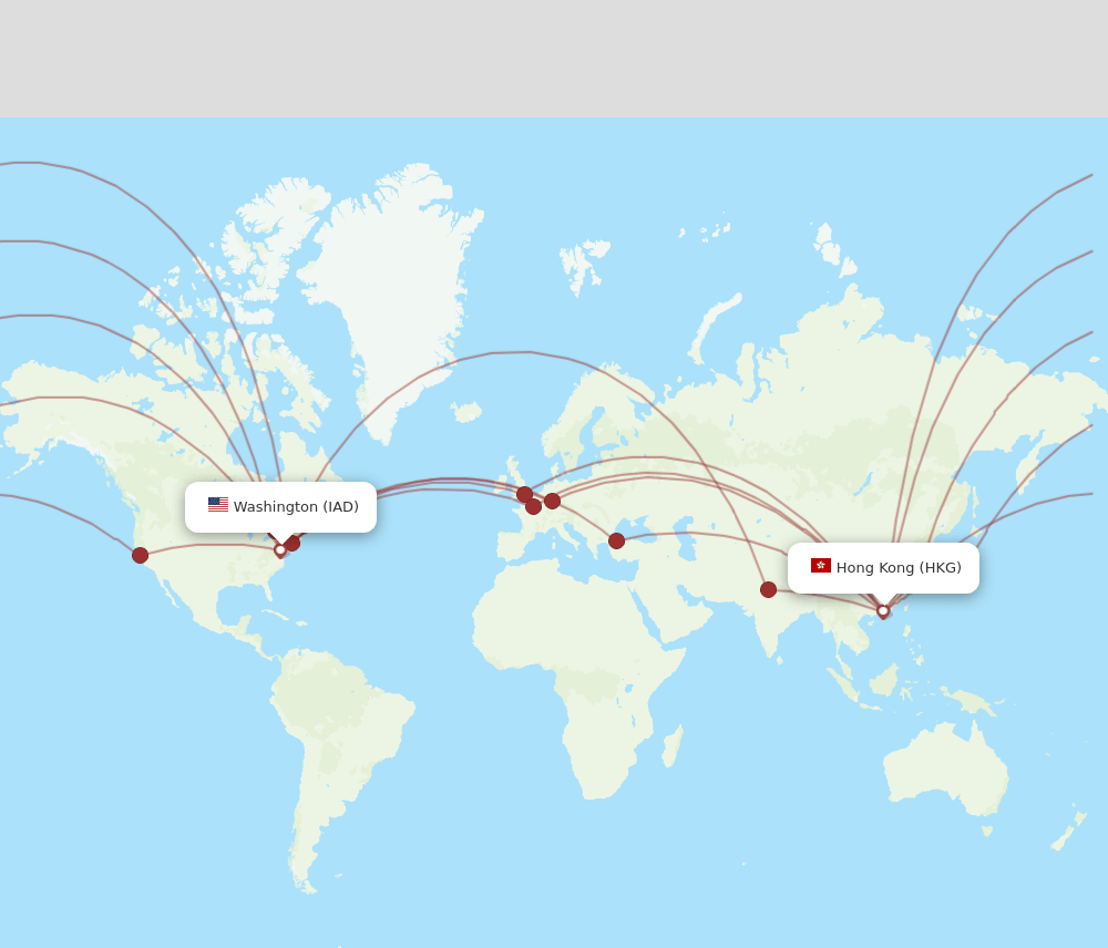 HKG-IAD flight routes
