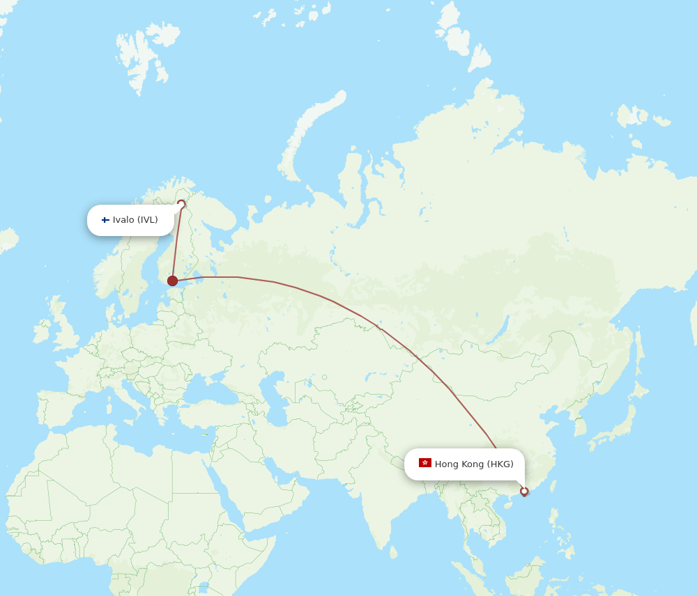 HKG-IVL flight routes