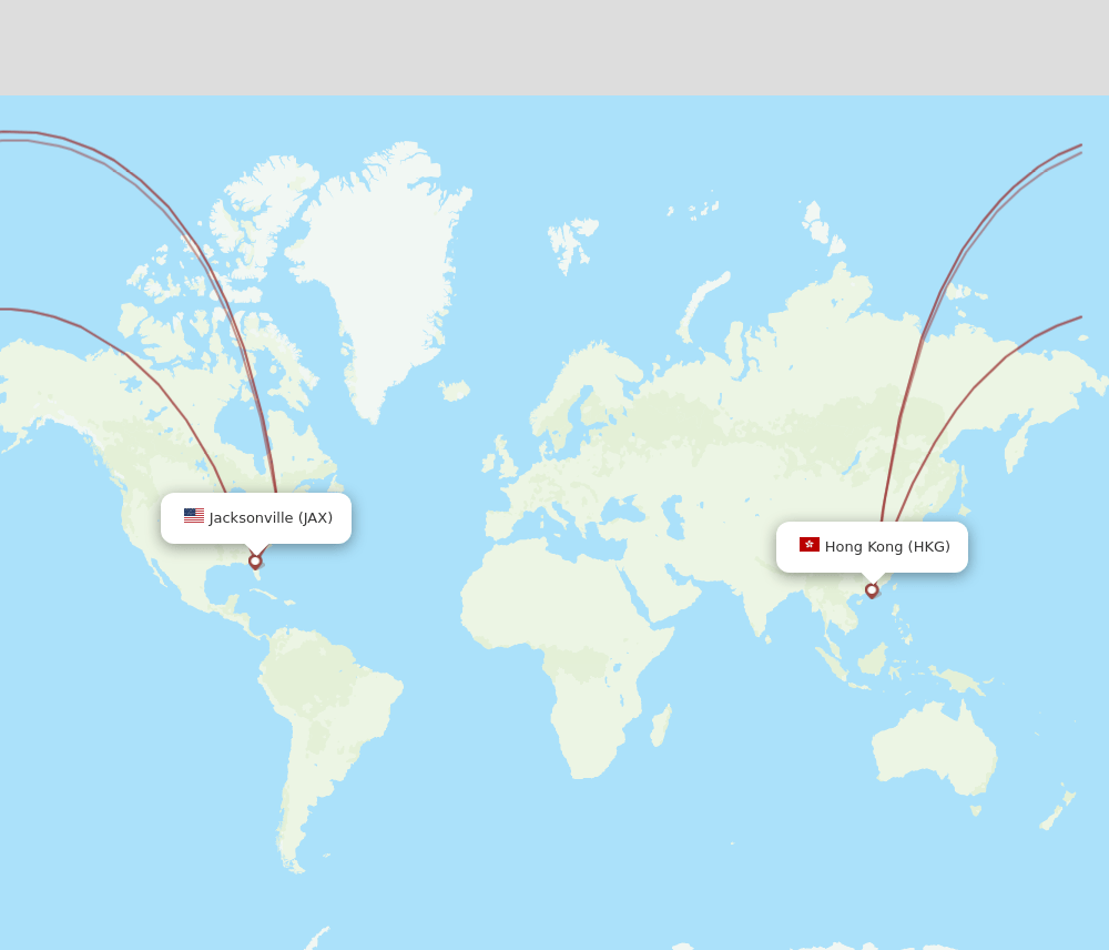 HKG-JAX flight routes