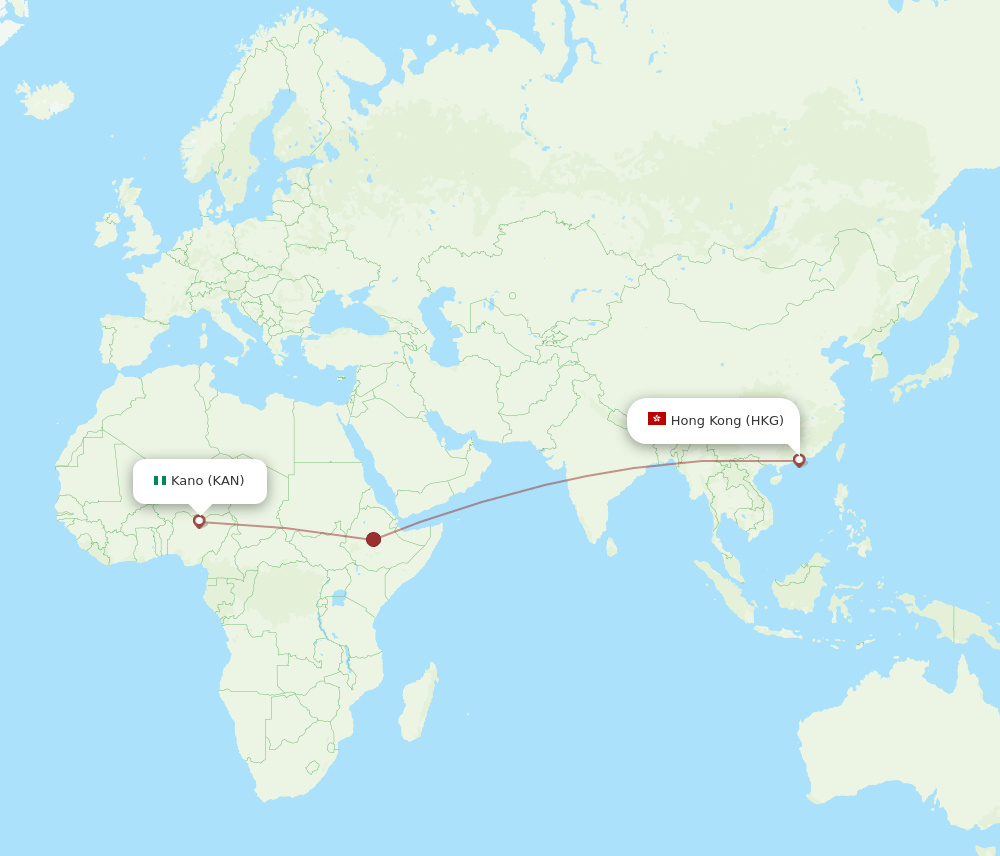 HKG-KAN flight routes
