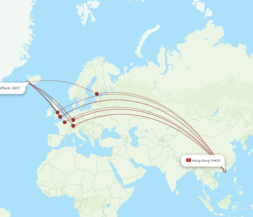HKG-KEF flight routes