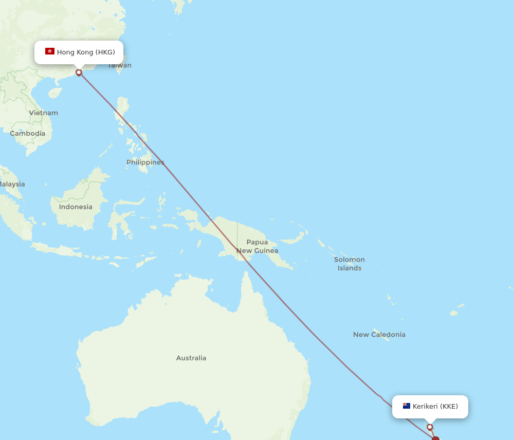HKG-KKE flight routes