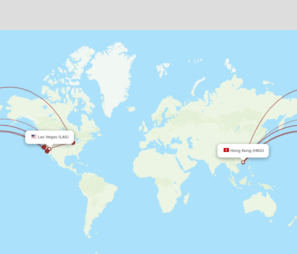 HKG to LAS flights and routes map