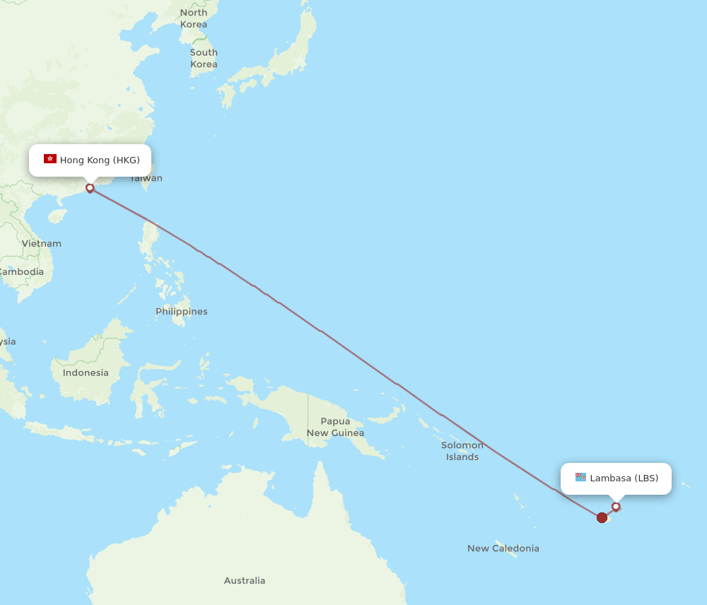 HKG-LBS flight routes