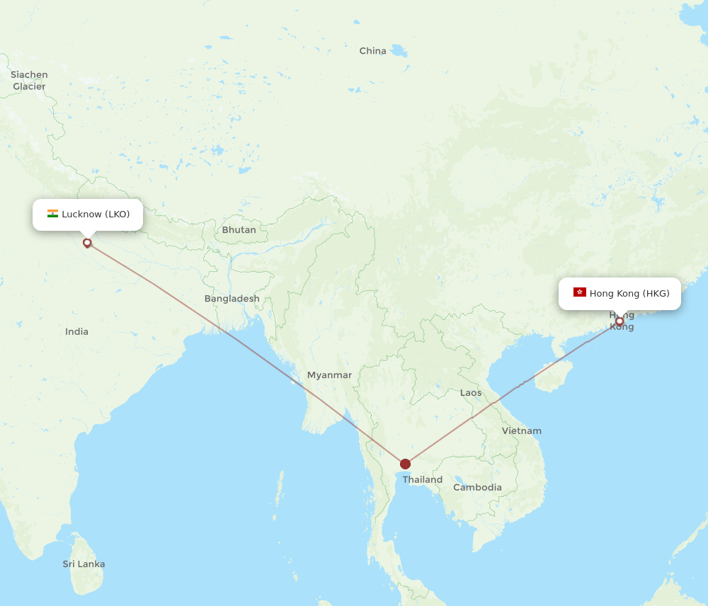 HKG-LKO flight routes