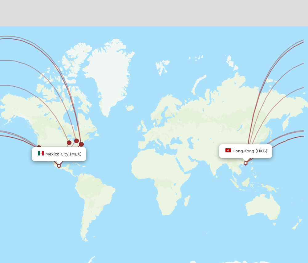 HKG-MEX flight routes