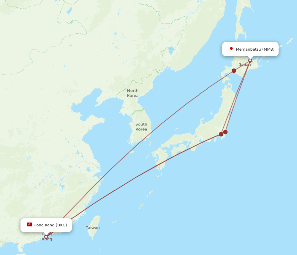 HKG-MMB flight routes