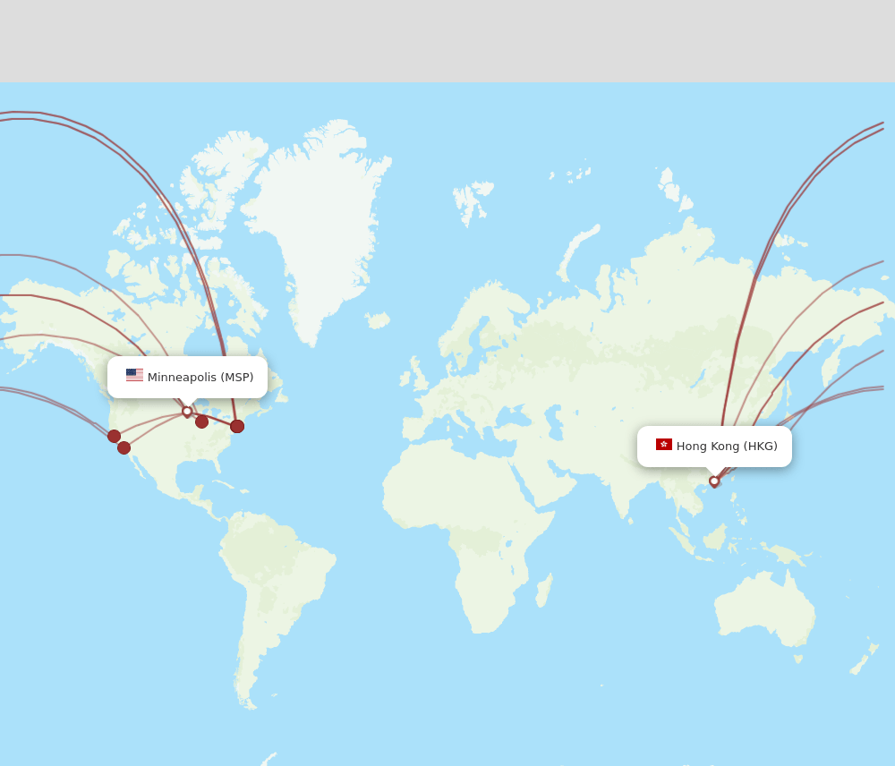 HKG-MSP flight routes