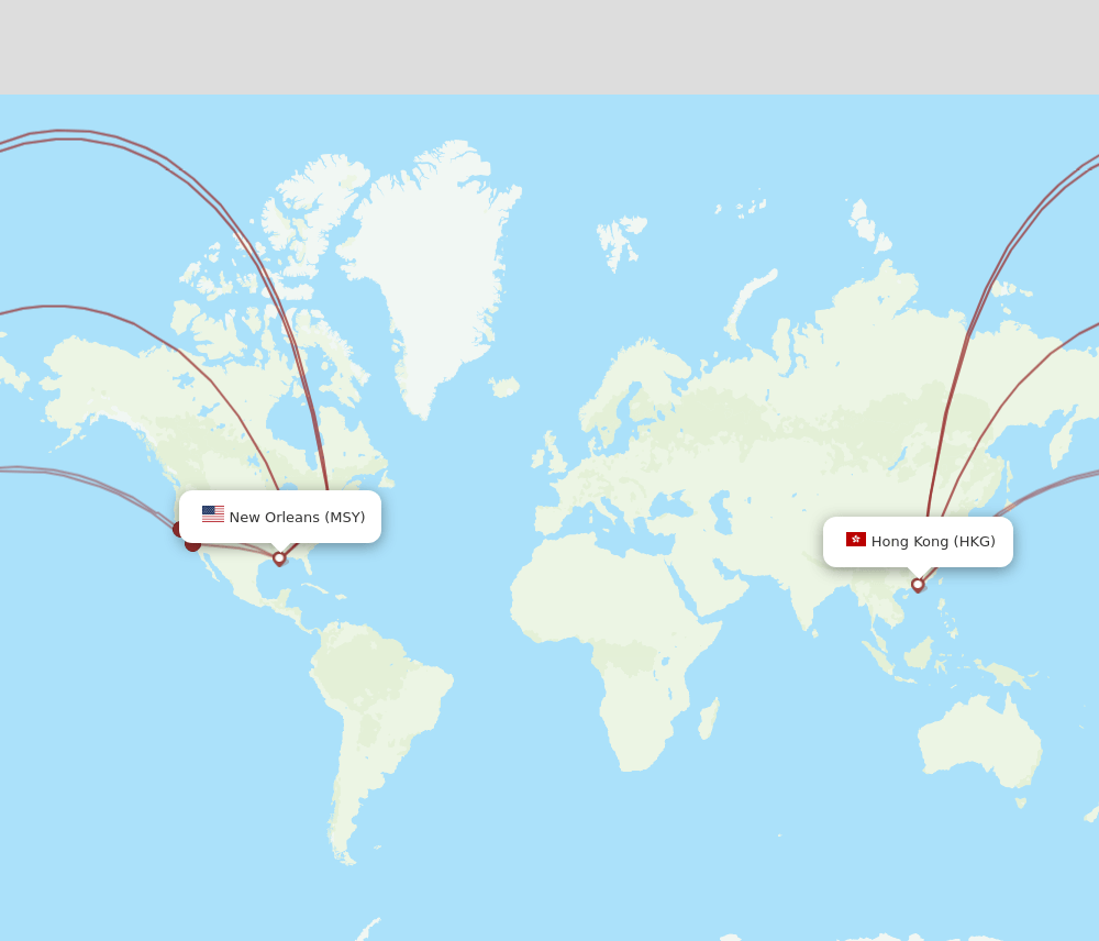 HKG-MSY flight routes