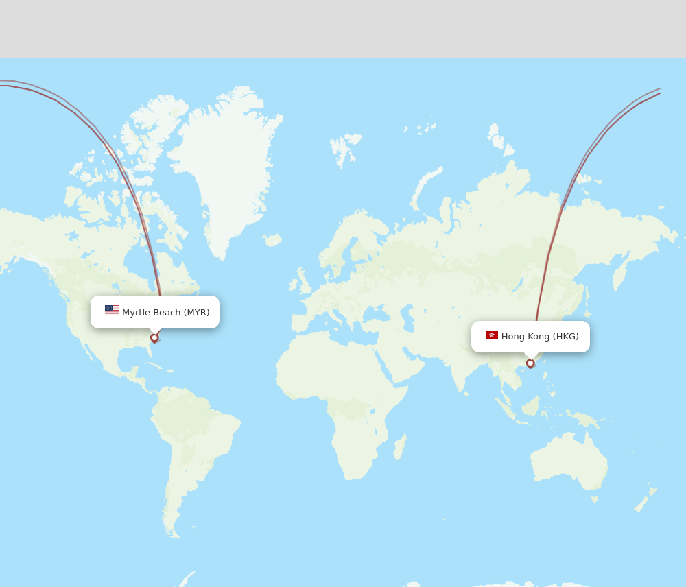 HKG-MYR flight routes