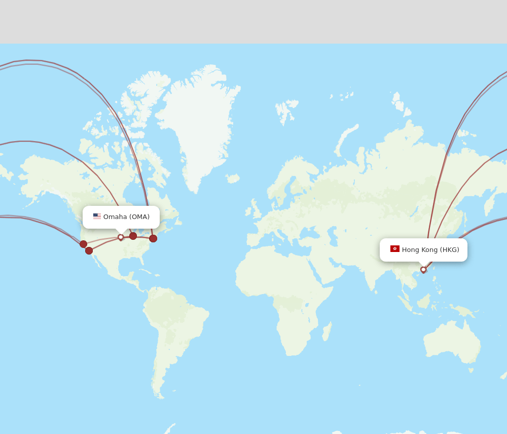 HKG-OMA flight routes
