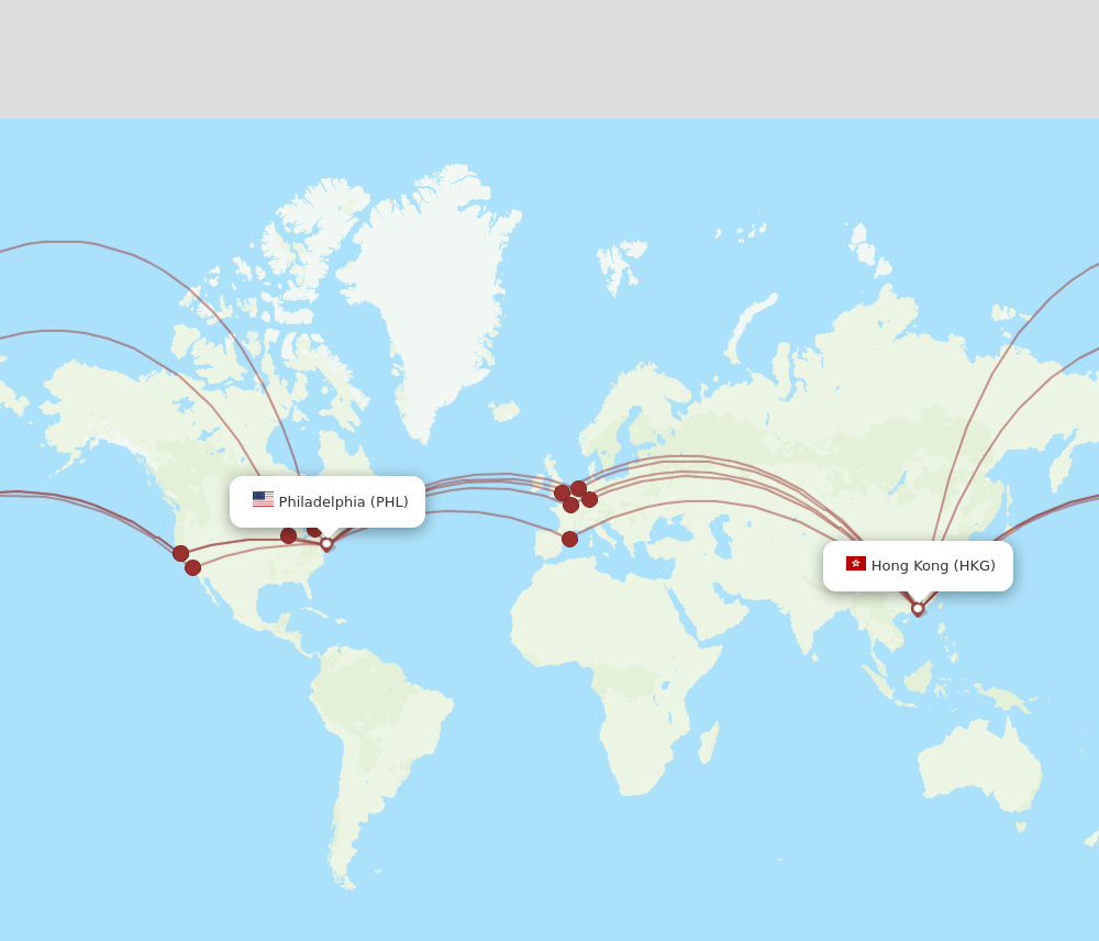 HKG-PHL flight routes