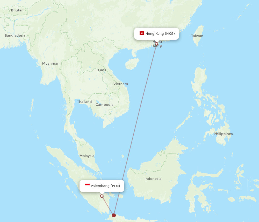 HKG-PLM flight routes