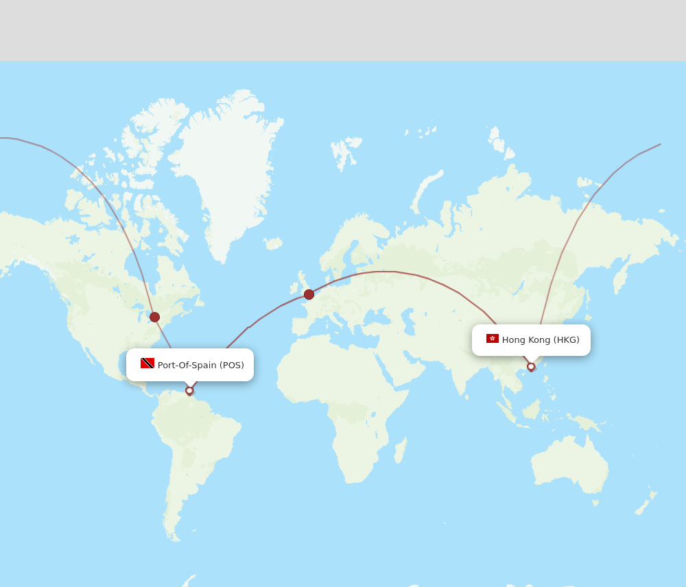 HKG-POS flight routes