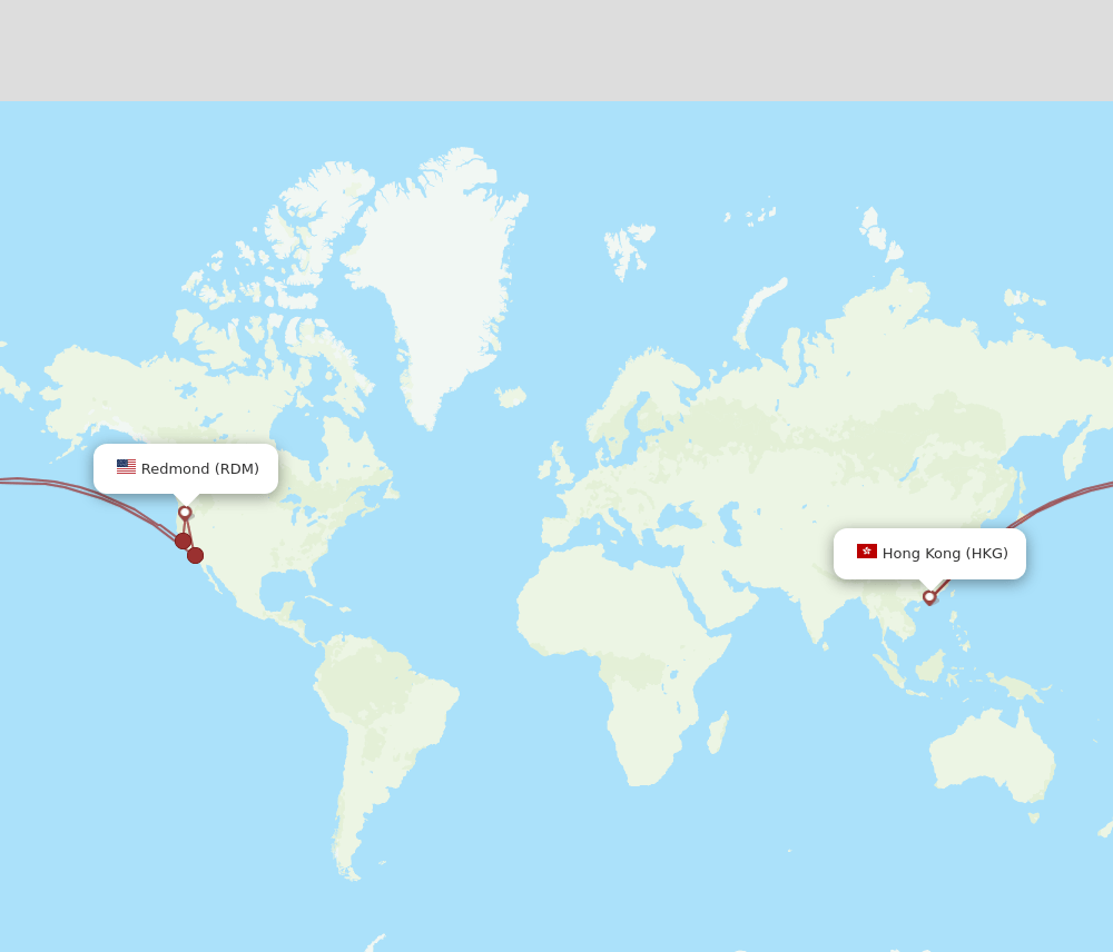 HKG-RDM flight routes