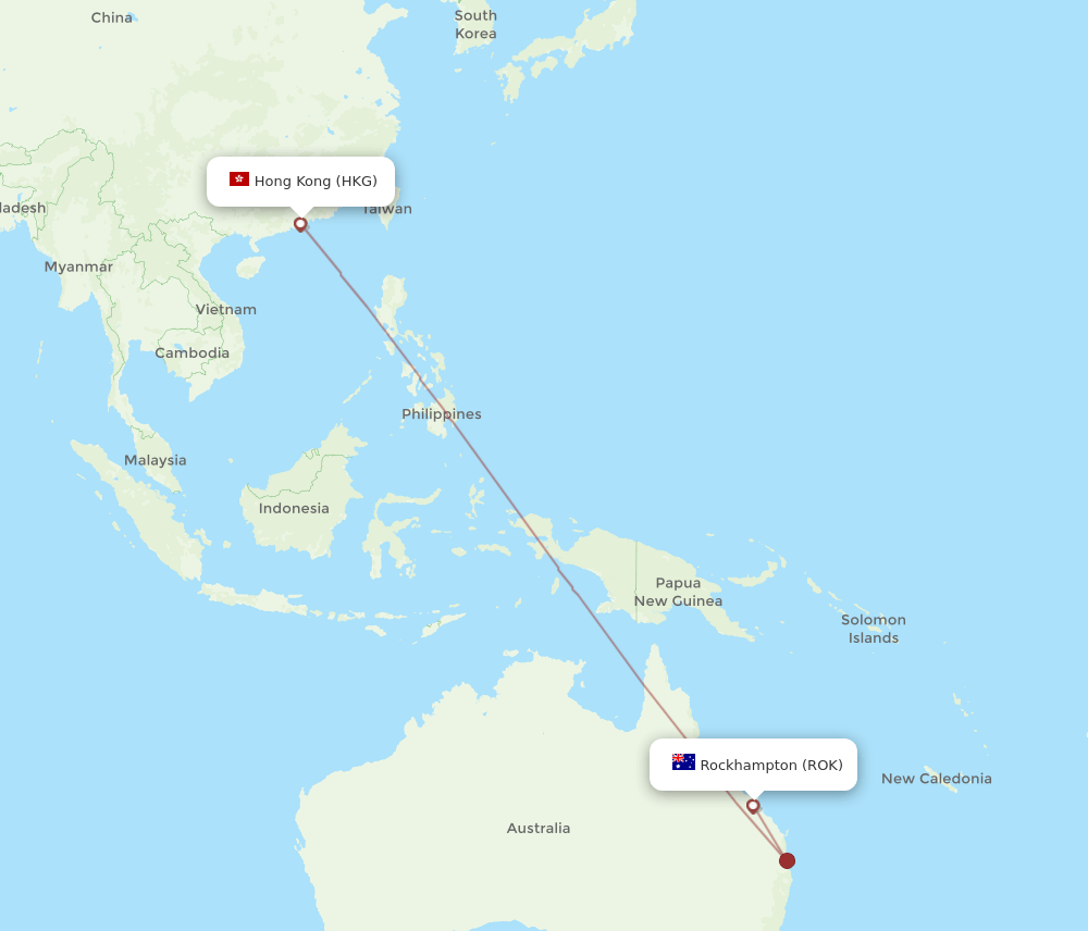 HKG-ROK flight routes