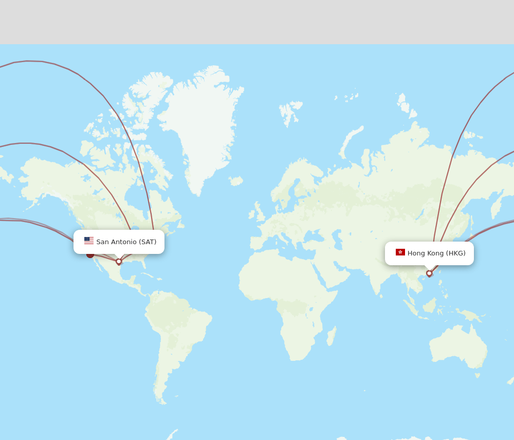 HKG-SAT flight routes