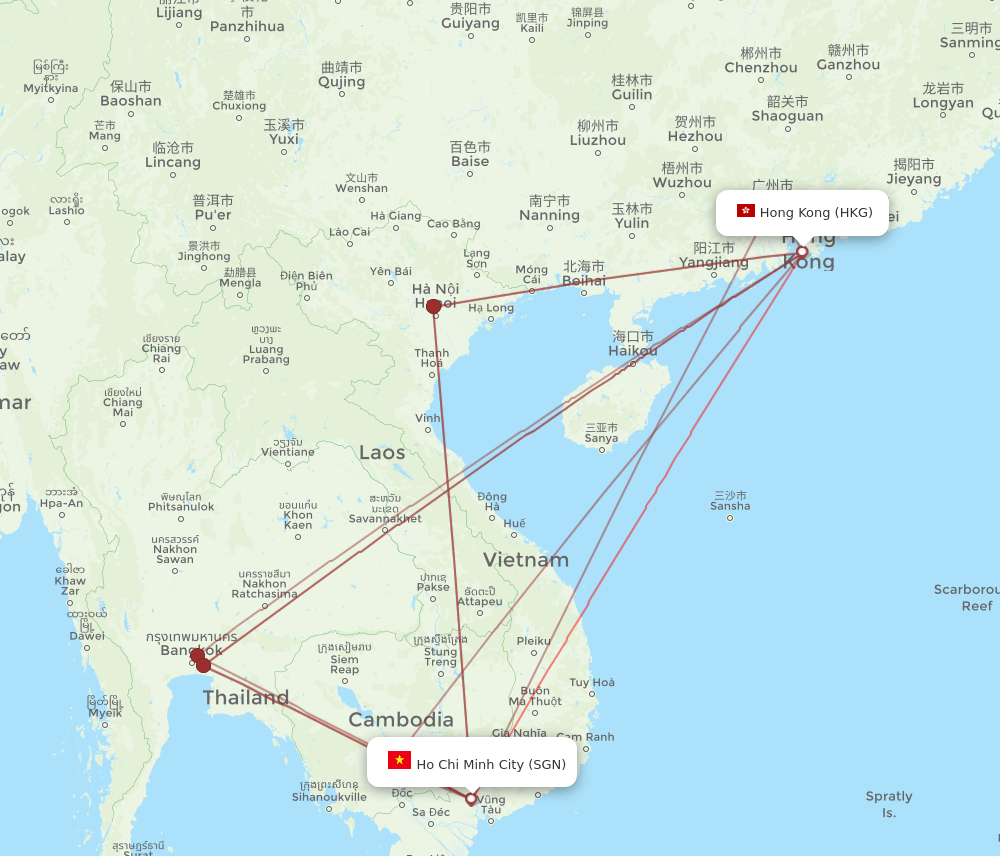 HKG-SGN flight routes