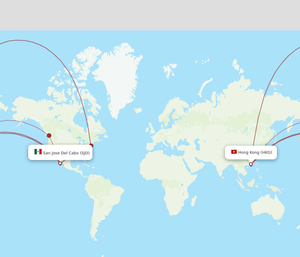 HKG to SJD flights and routes map