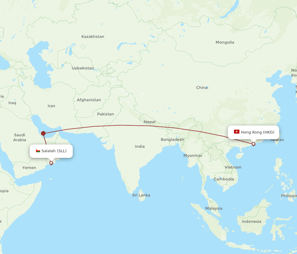 HKG-SLL flight routes