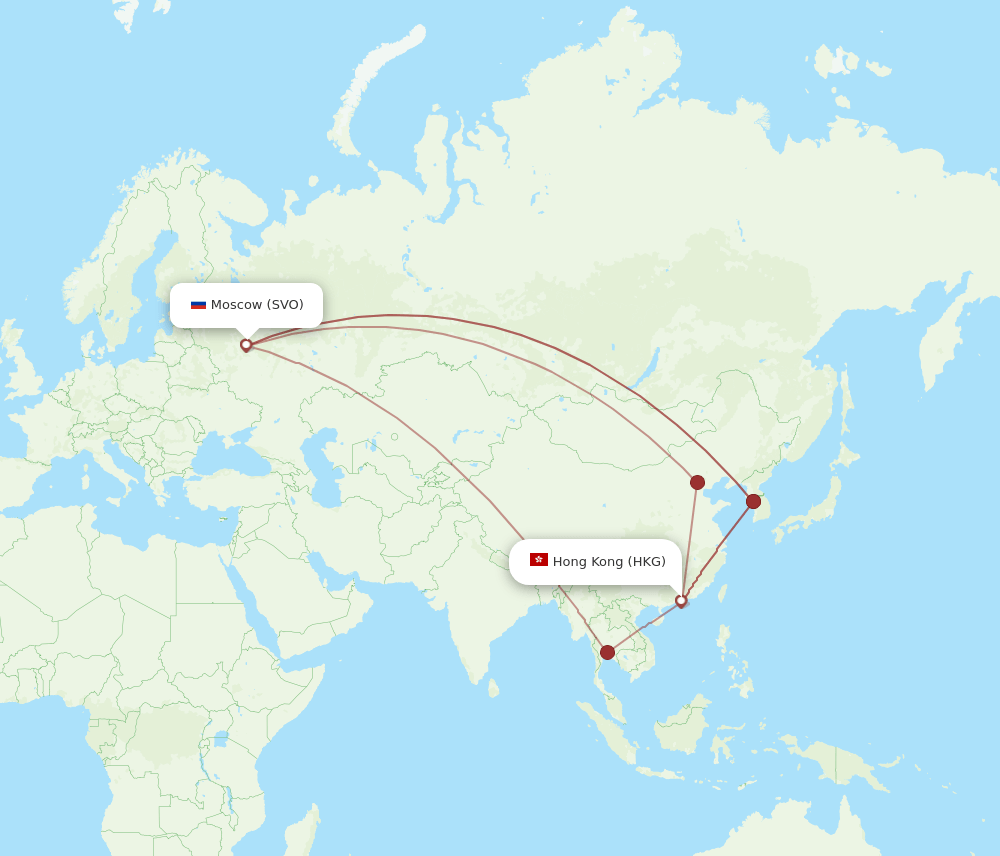 HKG-SVO flight routes