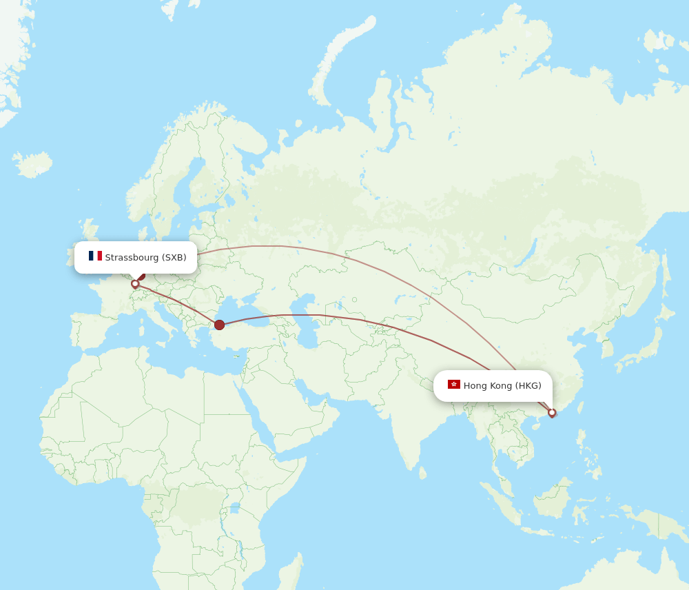 HKG-SXB flight routes