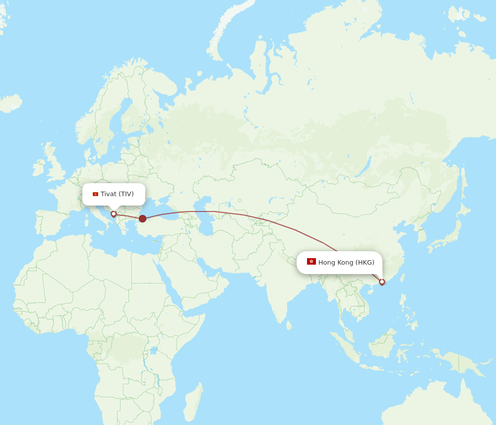 HKG-TIV flight routes