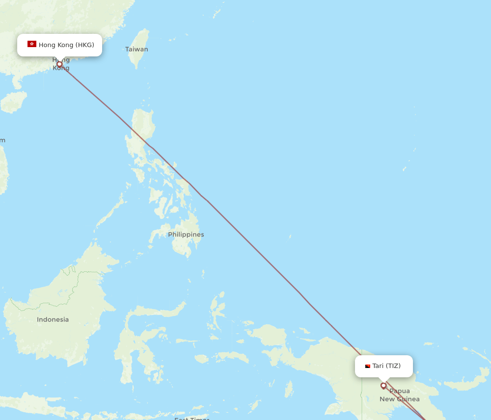 HKG-TIZ flight routes
