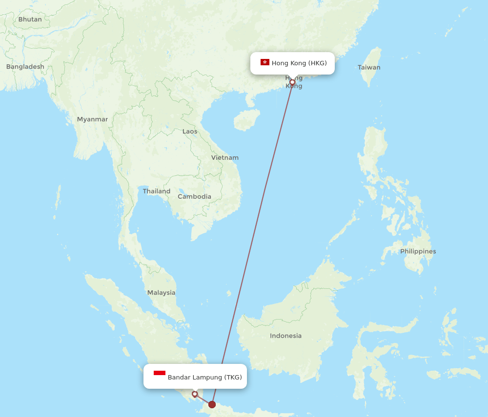 HKG-TKG flight routes