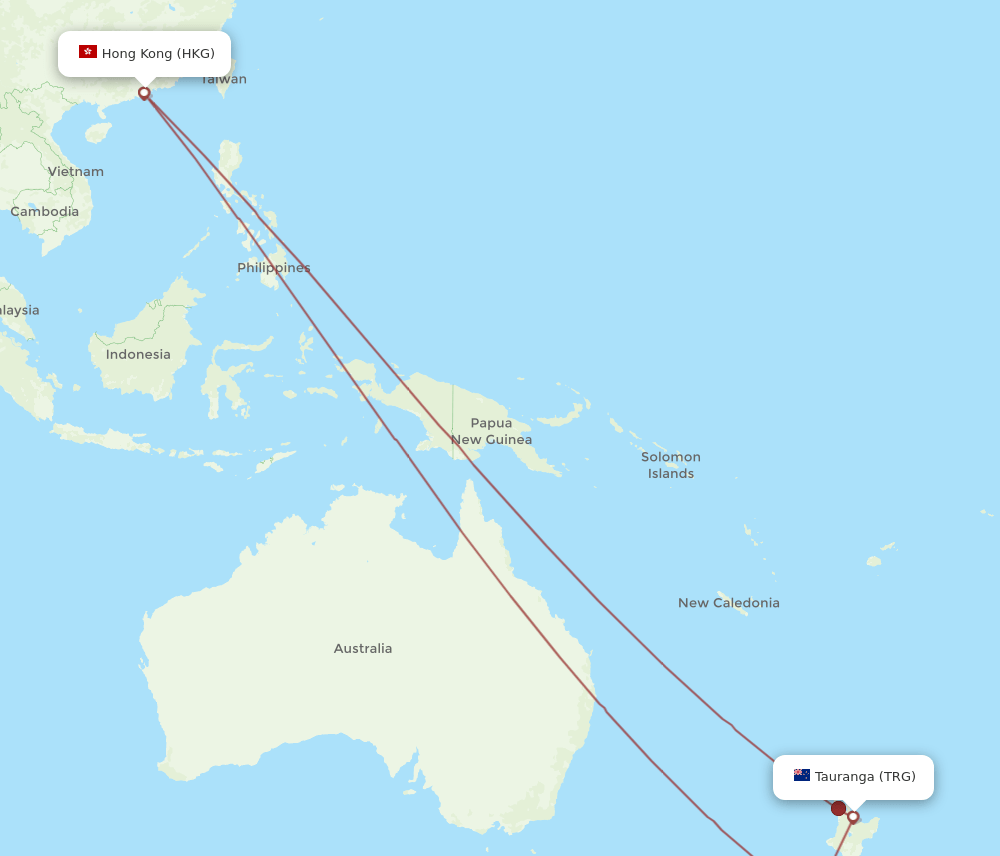 HKG-TRG flight routes
