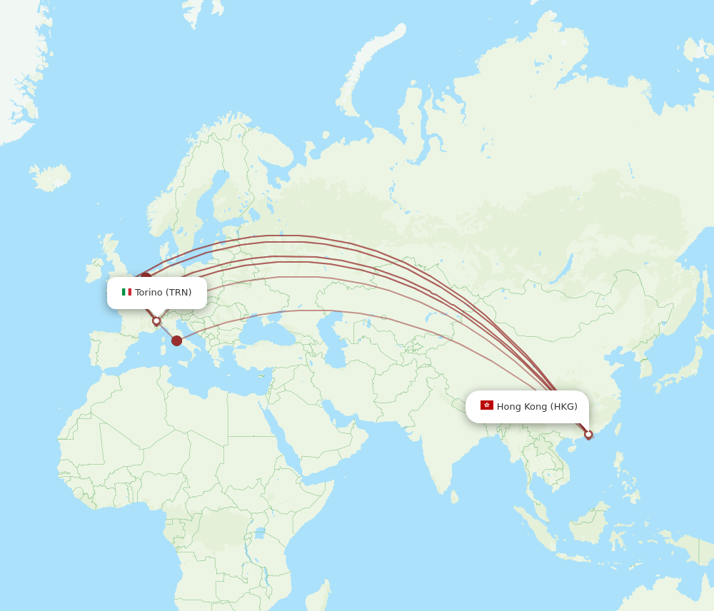 HKG-TRN flight routes