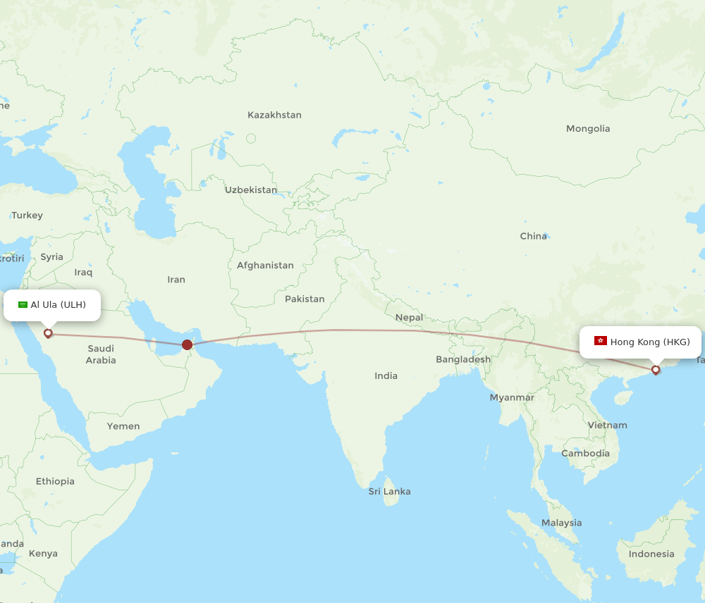 HKG-ULH flight routes