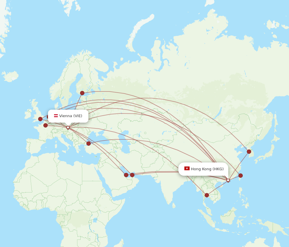 HKG-VIE flight routes