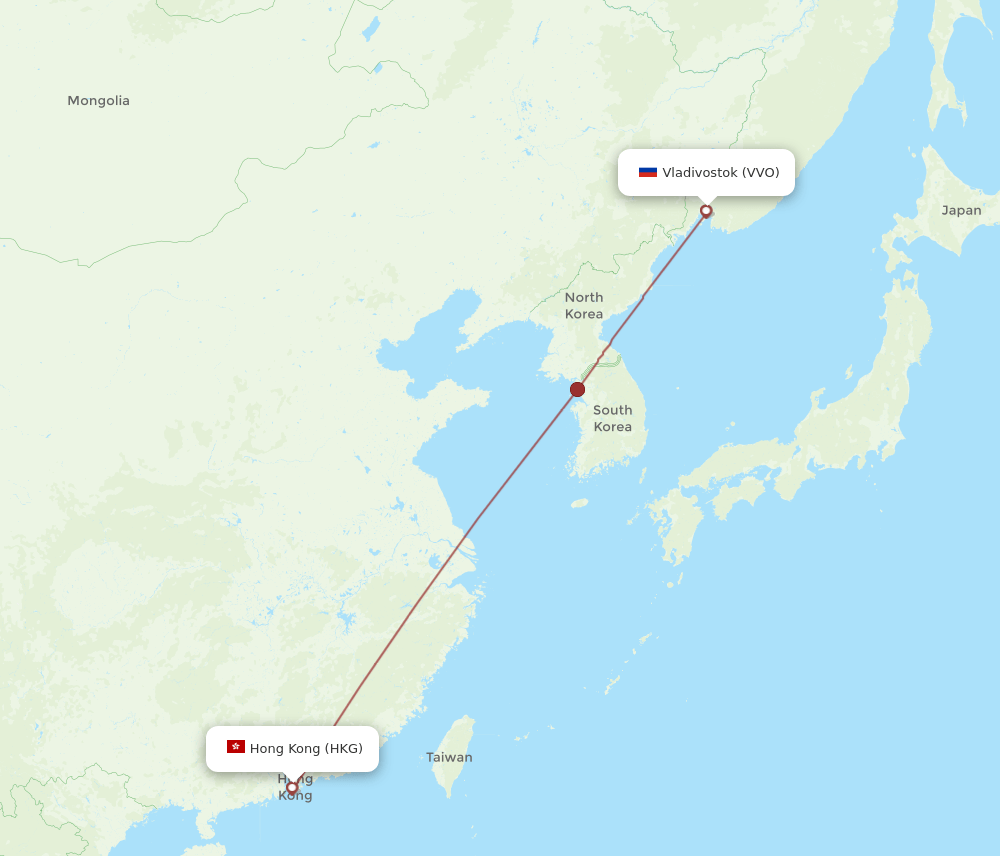 HKG-VVO flight routes
