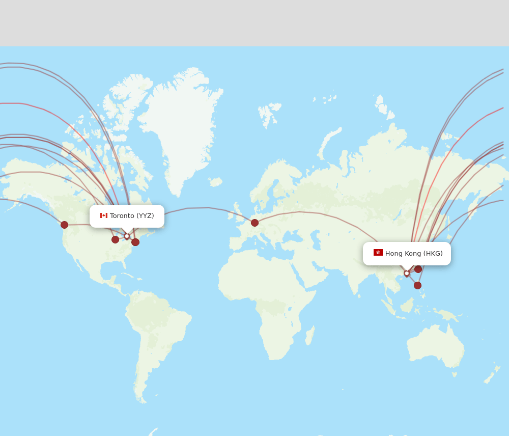 HKG-YYZ flight routes