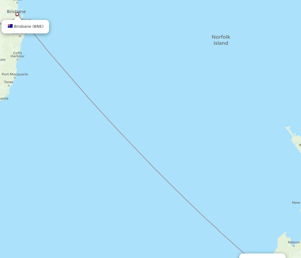 HKK-BNE flight routes