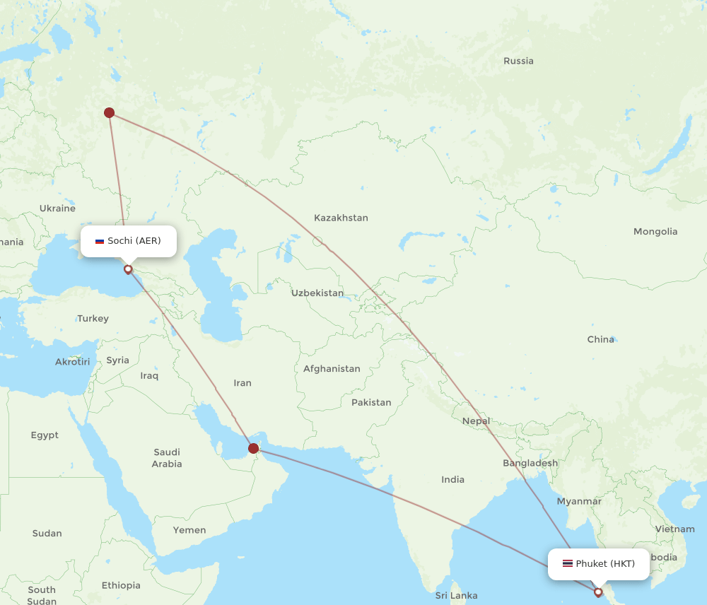 HKT-AER flight routes